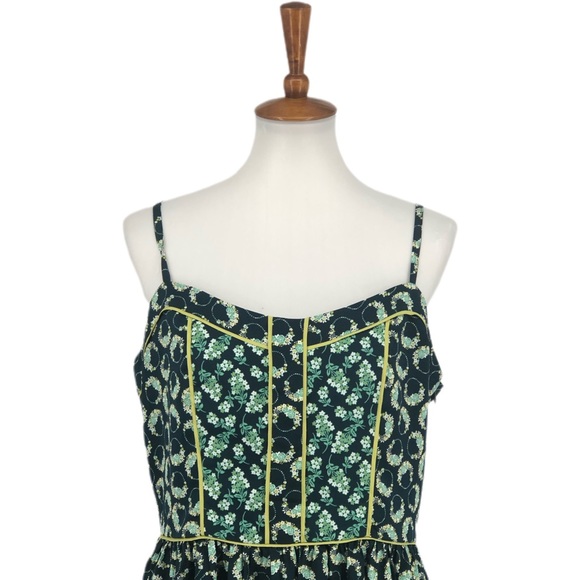 LC Lauren Conrad Blue & Green Floral Print Dress - Picture 2 of 8